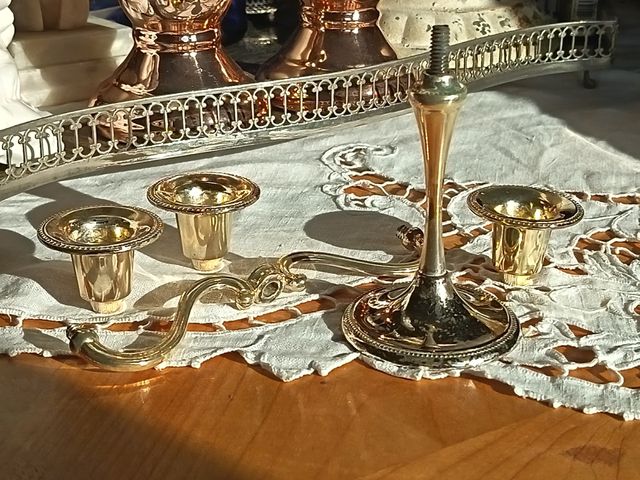 Candelabro portacandele 3 bracci in silver plated