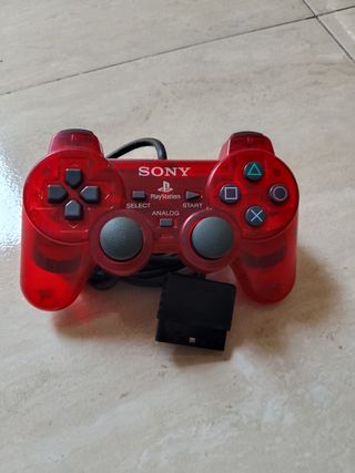 Mando PlayStation 2 rojo transparente 