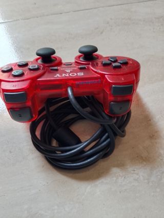 Mando PlayStation 2 rojo transparente 