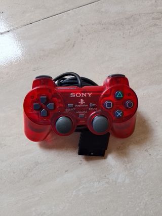 Mando PlayStation 2 rojo transparente 