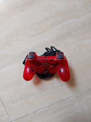 Mando PlayStation 2 rojo transparente 