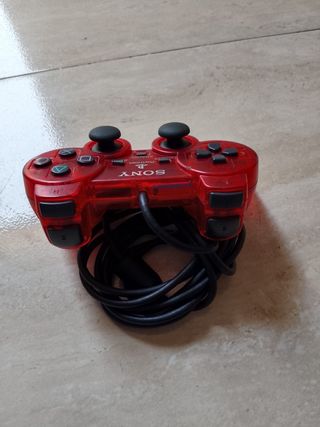 Mando PlayStation 2 rojo transparente 