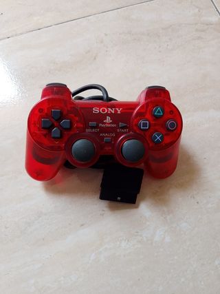 Mando PlayStation 2 rojo transparente 