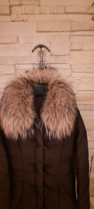 Piumino Canadiens con cappuccio in pelliccia