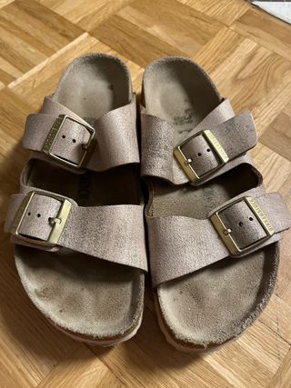 Sandalias Birkenstock Talla 39 Rosa Dorado