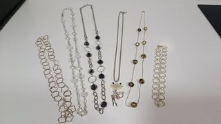 Lote 6 collares mujer plata y multicolor