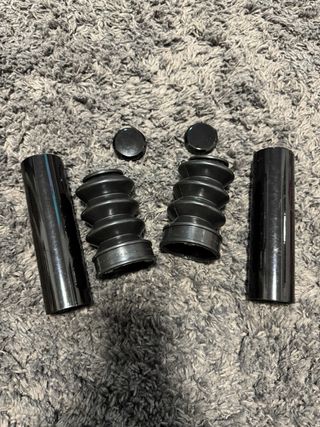 Polainas de horquilla delantera de goma negra de 3