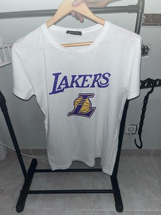 Camiseta Blanca Talla S Logo Lakers