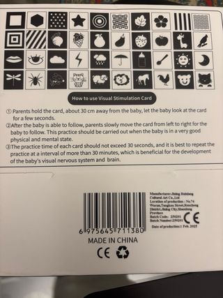 Tarjetas Estimulo Visual Bebé 0-3 Meses