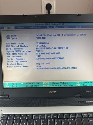 Portátil Acer Aspire 1654WLMi