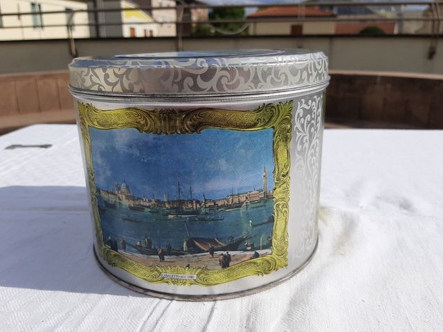 Scatola di latta tonda Canaletto