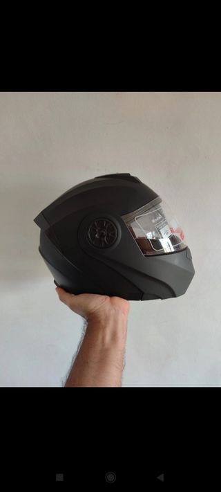 Casco Moto Modular Talla M Negro Unisex