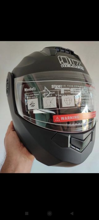 Casco Moto Modular Talla M Negro Unisex