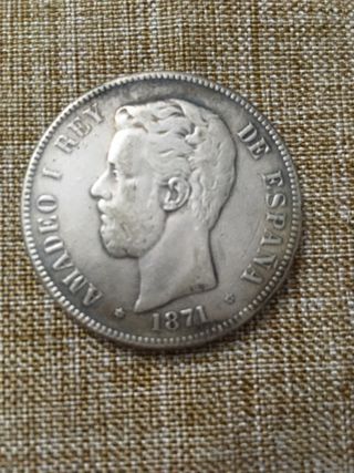 Moneda Amadeo I Plata 1871