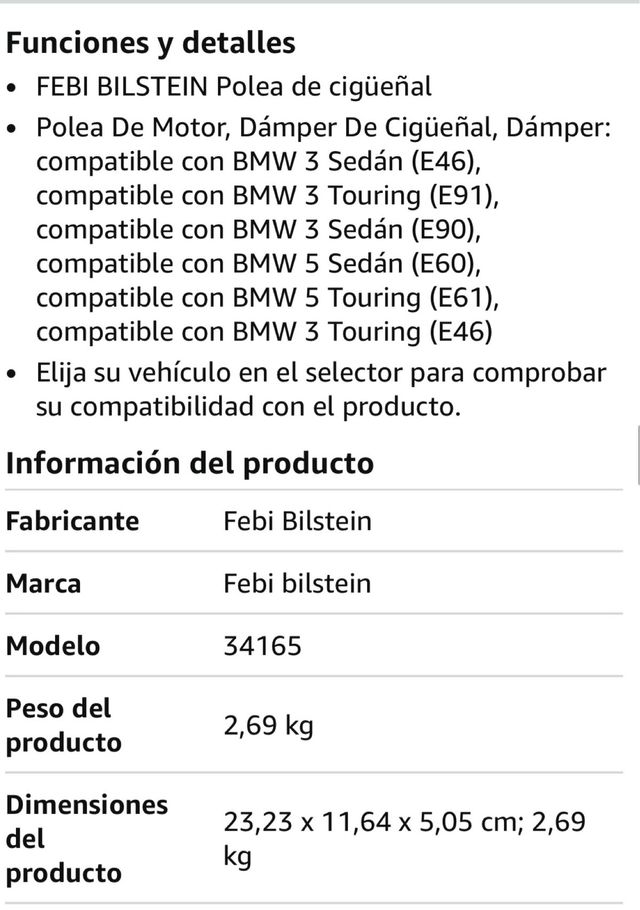 Polea cigüeñal Febi Bilstein BMW