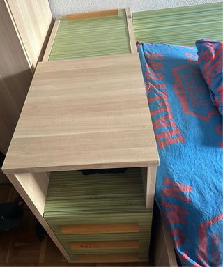 Cama nido 90 con cabecero y almacenaje