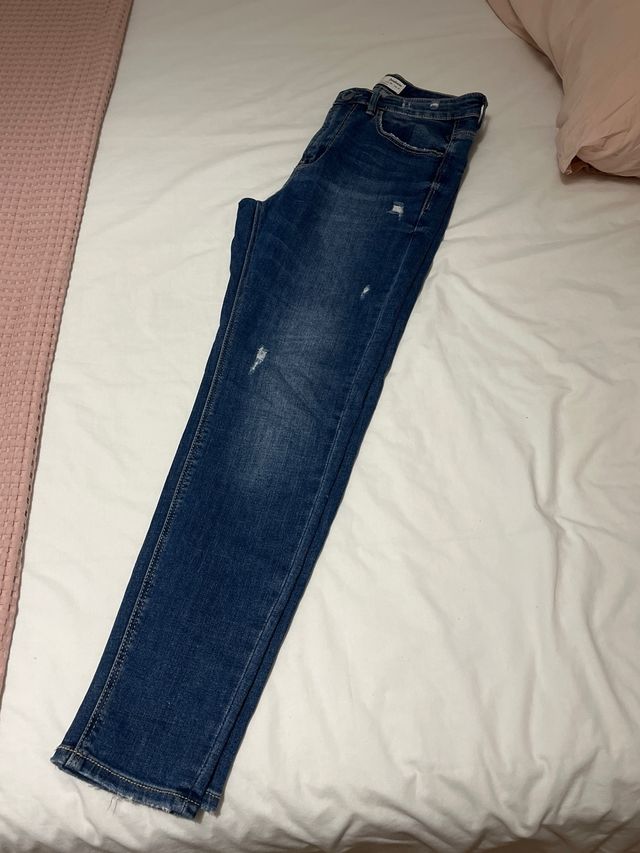 Vaqueros pitillo azules