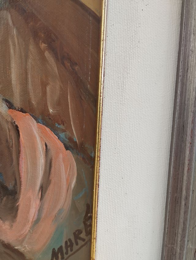 Quadro a olio con uomo anziano