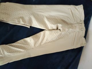 Pantalones de equitación beige con puntos