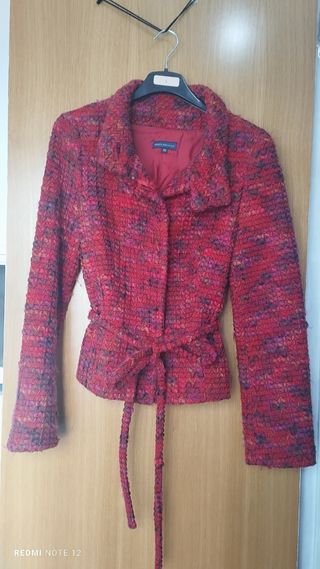 Chaqueta Adolfo Domínguez jaspeada roja T40