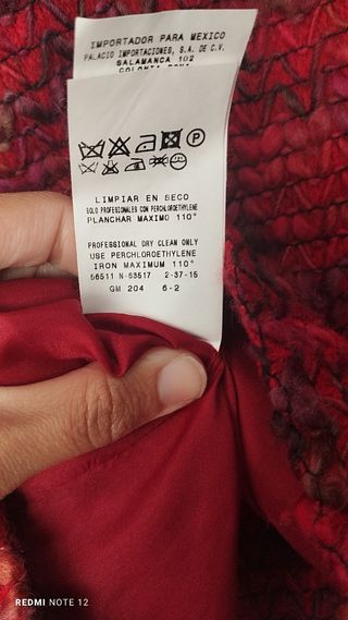 Chaqueta Adolfo Domínguez jaspeada roja T40