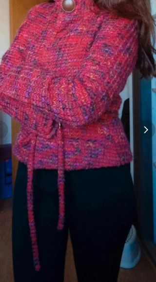 Chaqueta Adolfo Domínguez jaspeada roja T40