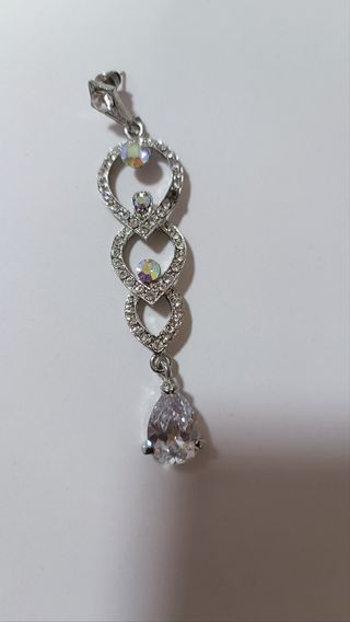 Pendientes largos plata con cristales