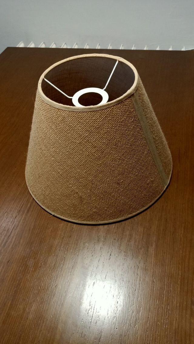 Pantalla lámpara tela saco beige/marrón