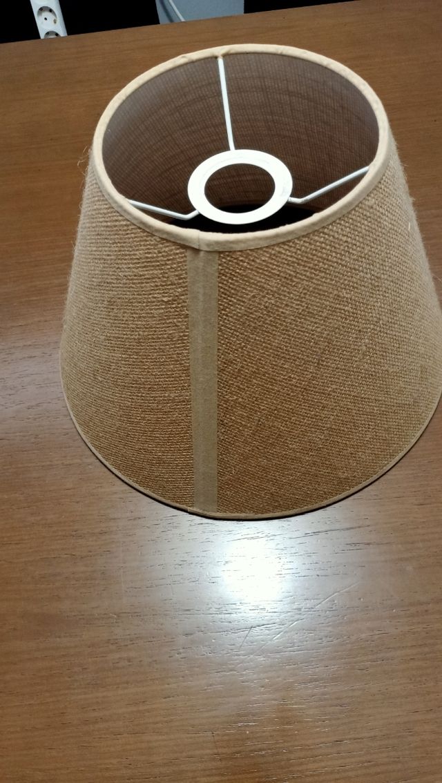 Pantalla lámpara tela saco beige/marrón