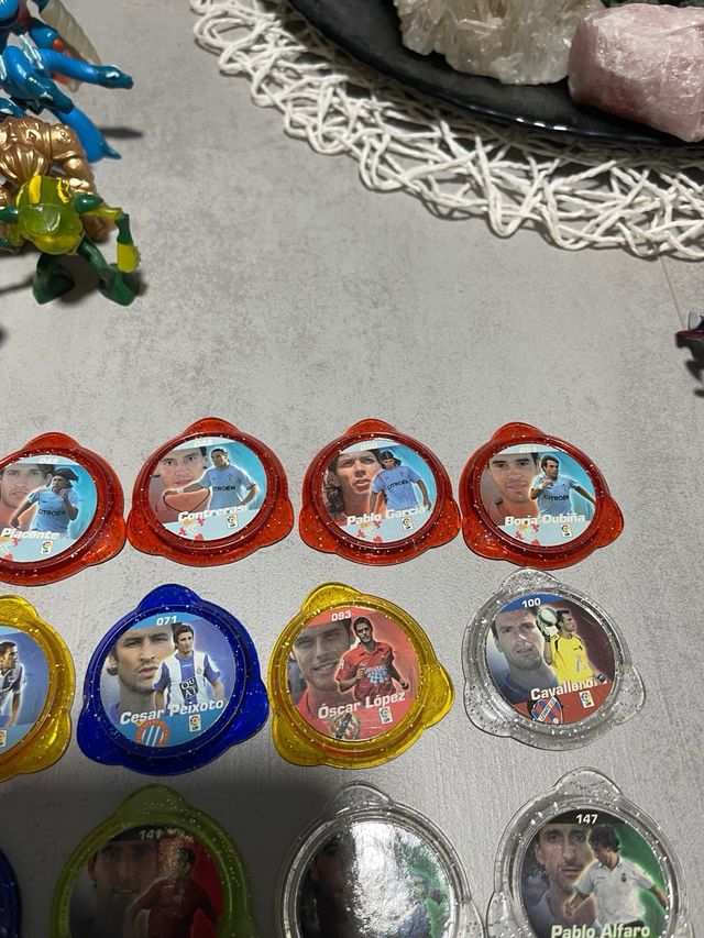 Tazos fútbol Cracks Panini. 2€ la unidad. (Hay 25)