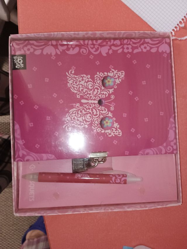 Diario secreto con candado y boli