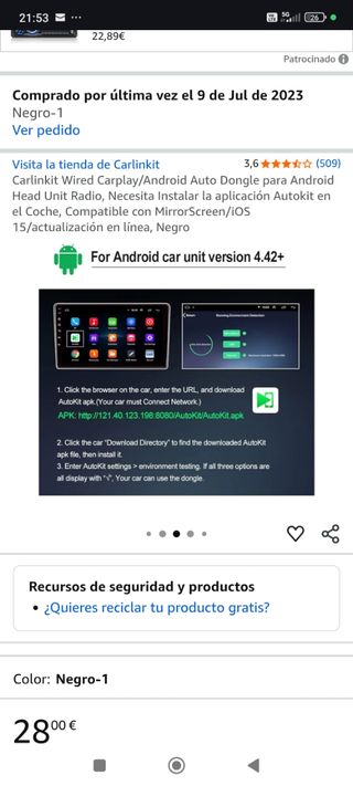 Carlin Kit Android Auto Dongle