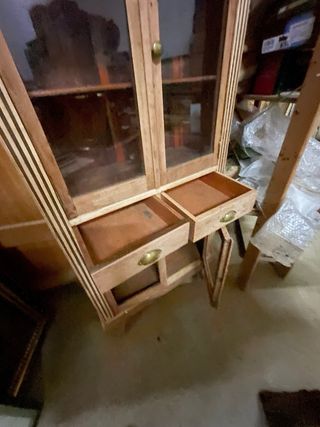 2 Alacenas Antiguas Madera y Cristal 1924