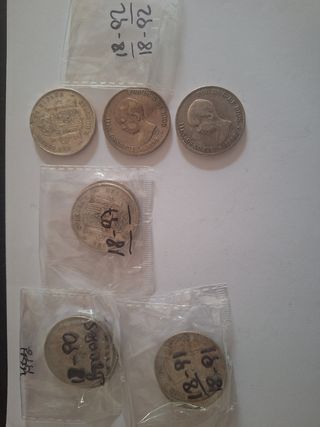 B_11 Monedas de plata (5 Pesetas) 1890-1897 Colecc