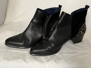 Botines de piel negros Talla 40