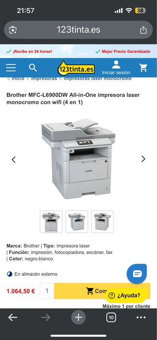 Impresora Brother MFC-L6900DW Láser Multifunción