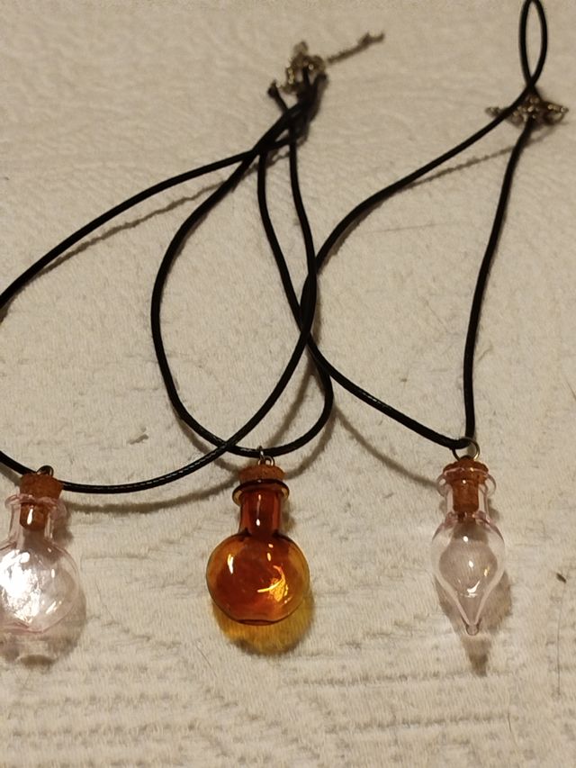 Set 3 collane vetro soffiato cordino cerato