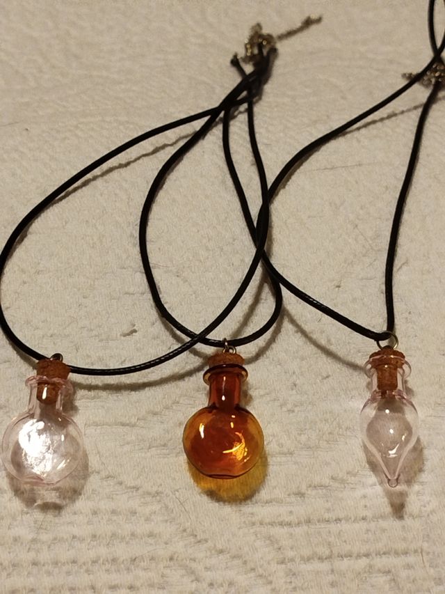 Set 3 collane vetro soffiato cordino cerato