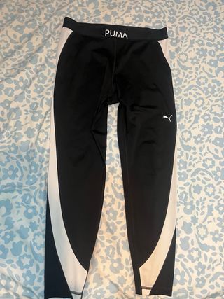 Leggings Puma Mujer Negro y Blanco