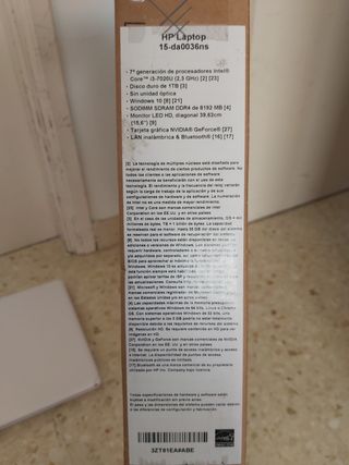 Portátil HP con maletín y cargador
