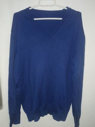 Jersey fino azul hombre