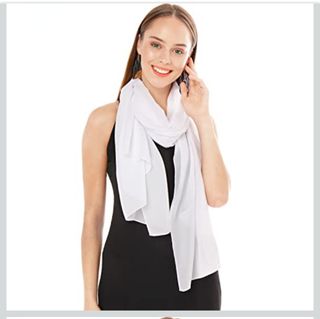 Pareo o chal gasa blanco grande nuevo