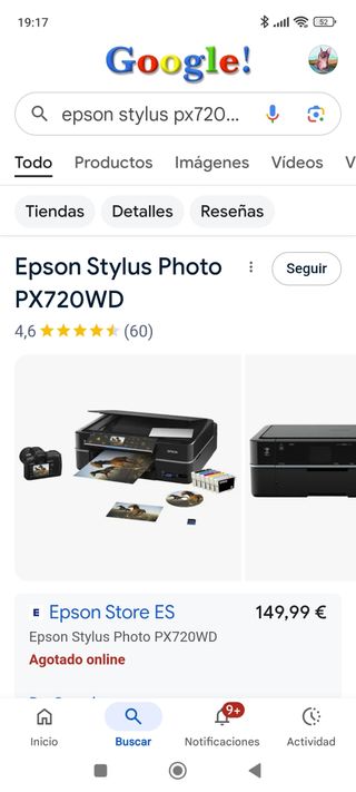 Impresora Multifunción Epson Stylus Photo PX720WD,