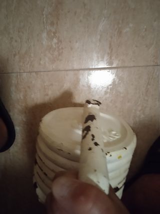 Pesa rusa blanca con mango,hecha en un herrero 

