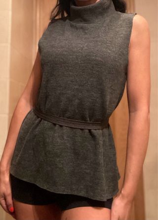 Chaleco Zara Talla S Cuello Alto Gris