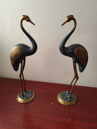 Garzas de Bronce Decorativas (2 Unidades)