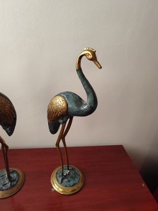 Garzas de Bronce Decorativas (2 Unidades)