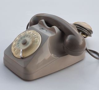 Vecchio Telefono Fisso Vintage Beige/Marrone