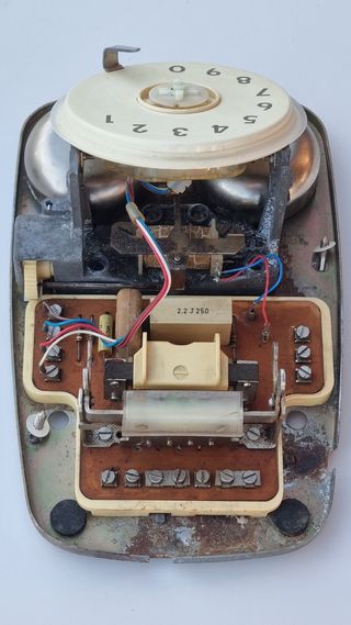 Vecchio Telefono Fisso Vintage Beige/Marrone