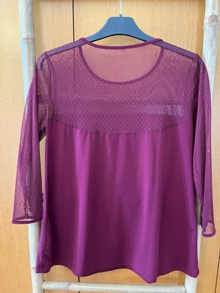Blusa granate STRADIVARIUS manga larga